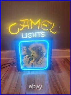 Vtg 70's Camel Cigarette Neon Light Sign Tobacco Beer Advertising Man Cave Decor