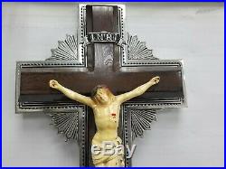 Vtg Antique Art Deco Jesus on Cross Funeral Home Church Crucifix Sign Neon Box