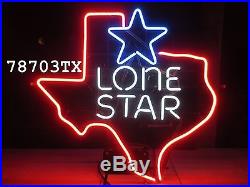 Vtg Authentic LONE STAR BEER Big TEXAS Neon Sign / Bar Light shiner pearl