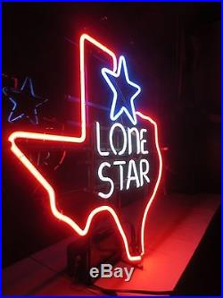 Vtg Authentic LONE STAR BEER Big TEXAS Neon Sign / Bar Light shiner pearl
