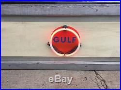 Vtg Gulf Tire Neon Sign 1947 Robertson Dualife Coke Sprite Boy Service Station