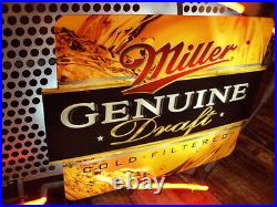 Vtg LARGE Miller Draft Lite Beer Mancave Bar Pub Neon Sign Light PICK UP ONLY