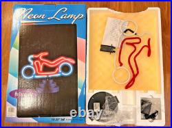 Vtg Motorcycle Neon Lamp Light Sculpture By Neonetics W Box Multi Color Nice