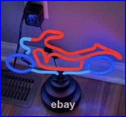Vtg Motorcycle Neon Lamp Light Sculpture By Neonetics W Box Multi Color Nice