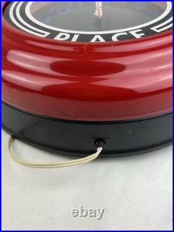 Vtg Neon Clock Underwriters Laboratories Electric Sign Works RED ALEX'S PLACE