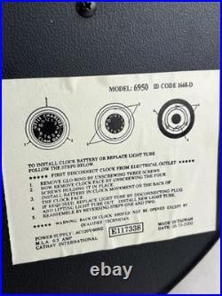 Vtg Neon Clock Underwriters Laboratories Electric Sign Works RED ALEX'S PLACE