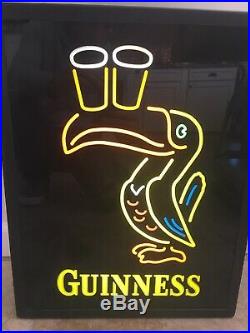 Vtg RARE Guinness Irish Lager Ale Toucan Neon Sign Beer Bar Pub Mancave 20X16