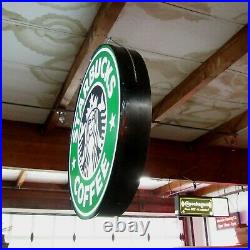 Vtg Starbucks 90's Drive Thru Sign One Sided Interior Neon Lit 4'x8 Works MP377