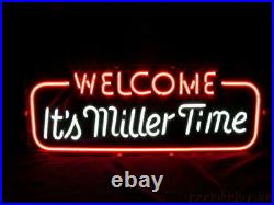 Welcome It's Miller Time Neon Light Sign Club Party Decor Vintage Bar Lamp 20