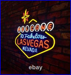 Welcome to Lasvegas Neveda Vintage Style 24x18 Neon Sign Light Bar Glass Decor