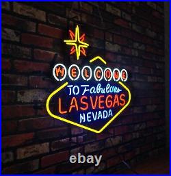 Welcome to Lasvegas Neveda Vintage Style Neon Sign Light Bar Store FR 24x20