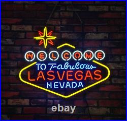 Welcome to Lasvegas Neveda Vintage Style Neon Sign Light Glass Decor XL 24x18