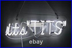 White It's Tits Glass Bar Neon Light Sign Vintage Express Shipping
