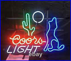 Wolf Coos Light Real Glass Vintage Neon Light Sign Man Cave Wall Sign 20