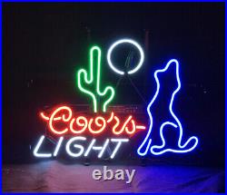Wolf Coos Light Vintage Real Glass Neon Sign Light Wall Decor Bar Custom