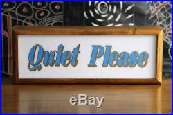 Wooden light box sign Quiet please neon sign lightbox lamp vintage style