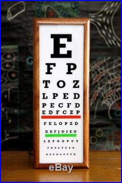 Wooden timber light box sign EYE TEST neon sign lightbox lamp vintage style