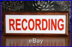 Wooden timber light box sign Recording neon sign lightbox lamp vintage style