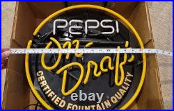 Working Vintage Pepsi On Draft Neon Sign in Original Box