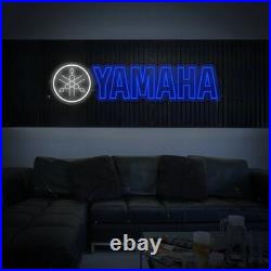 Yamaha Logo Flex Neon Sign 36x8 Light Car Garage Display Vintage Wall Decor