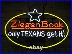 Ziegenback Only Texans Get It Vintage Neon Sign Real Glass Express Shipping