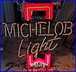 (vtg) Michelob Light Beer Neon Light Up Sign Anheuser Busch Budweiser Game Room